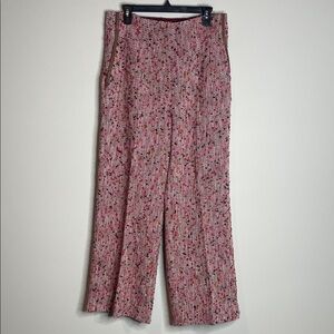 Beatrice b | Women’s Pink Textured Tweed Wide Leg Pants Size 10